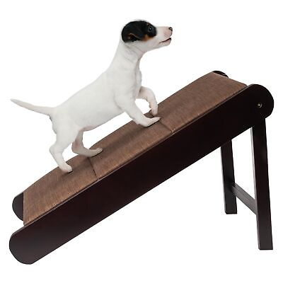 #ad Foldable Wooden Pet Ramp Freestanding Cat Dog Wood Steps Ladder Stairs High Bed $41.53