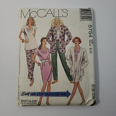 #ad McCalls 5754 Misses Jacket Tunic Top Skirt Pants Sewing Pattern Sizes 8 10 $5.99