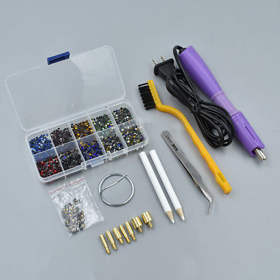#ad Functional Rhinestone Setter Hot Fix Stud Applicator Wand Heater Tool Kit Set $11.54