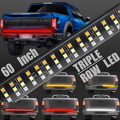 #ad Tailgate Light Bar 60 Inch Triple Row 504 LED 5 Functions Sequential Amber Turn $86.88