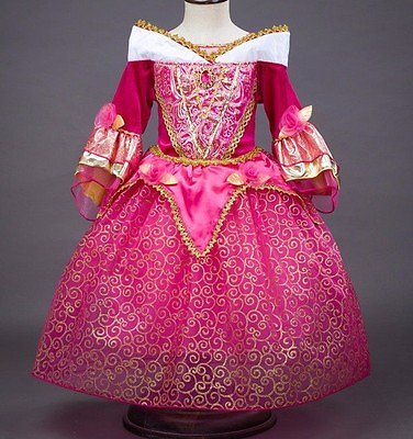 #ad Sleeping Beauty Princess Aurora Party Dress kids Costume Dress for girls 2 10 Y $19.98