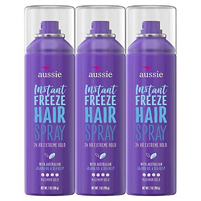 #ad Aussie Instant Freeze Hairspray with Jojoba amp; Sea Kelp Strong Hold 7oz 3 Pack $44.43