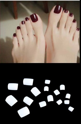 #ad 1000 X Full False Foot Toe Nail Tips Acrylic Gel DIY Nail Art White $14.20