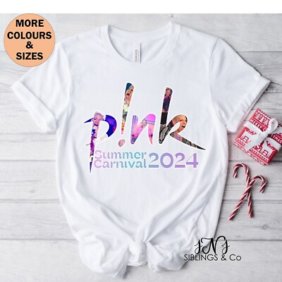 #ad Pink Australian tour Music tour 2024 Pink on tour shirt Pink Pink tour GBP 18.33