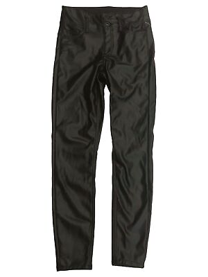 #ad Womens Jrs Black Pleather Faux Leather Skinny Corset High Rise Pants $26.99