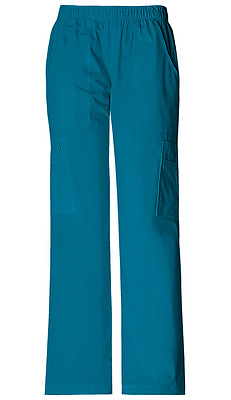 #ad Scrubs Cherokee Workwear Tall Mid Rise Cargo Pant 4005T CARW Caribbean Blue $27.99