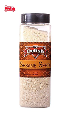 #ad Gourmet White Sesame Seeds Hulled by – Large Jar– Premium Whole Sesame Bulk R $35.30