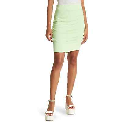 #ad SUNDRY NEW $106 Ruched Seam Bodycon Skirt in Pop Lime Size 0 XS $7.50