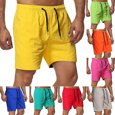 #ad Mens Sports Shorts GYM Training Bodybuilding Summer Workout Fitness Short Pant $8.83