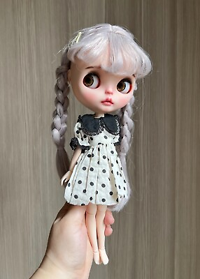 #ad Blythe Doll Clothes Lovely Kids Wear Style Dotted Pattern Dress OOAK AU $35.00