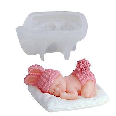 #ad 3D Sleeping Baby Silicone Mold Epoxy Resin Casting Mould Craft Soap Making Mold $10.23