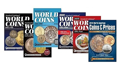#ad World Coins Catalog ▶ 6 Cat. from 1601 to Present on PDF files C $8.00