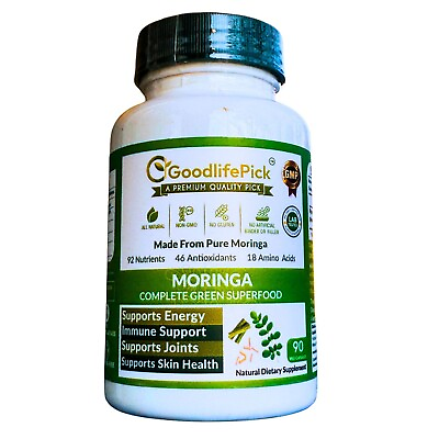 #ad Premium Moringa Oleifera Capsules 90 ct. All Natural NON GMO NO RICE POWDER $16.49