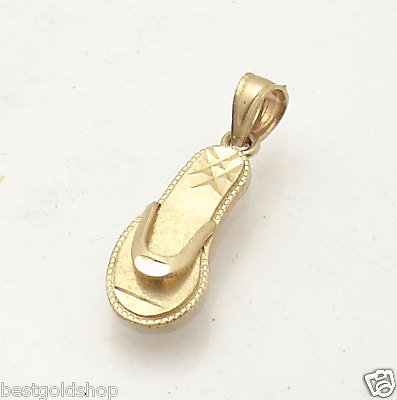 #ad Cute Diamond Cut Flip Flop Sandal Charm Pendant Real 10K Yellow Gold Nice Gift $159.00