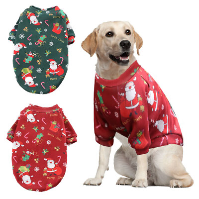 Pet dog cat Christmas printed sweater Medium and large dog cat clothes $9.99