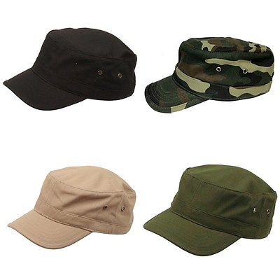 #ad Kids Youth Solid Cotton Army Military Cadet Castro Patrol Flat Cap Caps Hat Hats $16.95