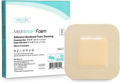 #ad MedVance Foam Bordered Adhesive Wound Dressing 4quot;x4quot; Box of 5 $9.99