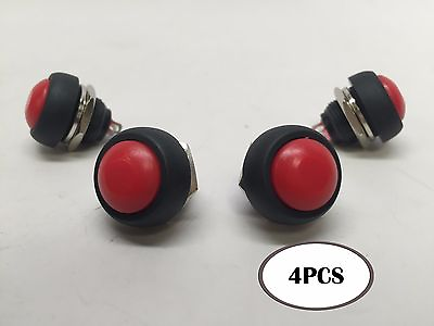 #ad Pactrade Marine 4pcs Car Mini Round Red Push Button Switch Momentary On Off $7.99