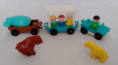 #ad Fisher Price Vintage Little People Lot of 10 Zoo Pieces FPB041 $25.00