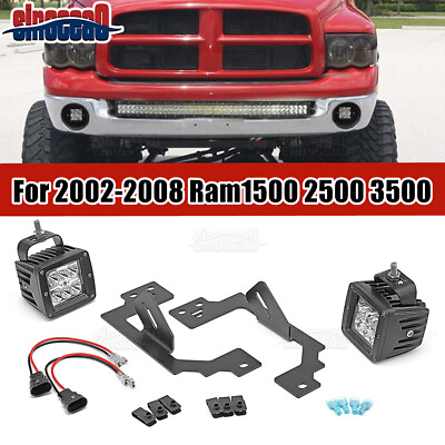 #ad Lower Bumper LED Fog Light Pods Mount Wire Kit For Dodge Ram 1500 2500 Durango $64.99