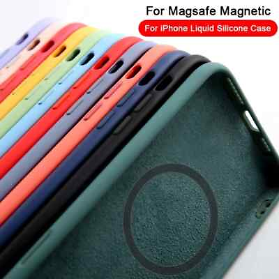 #ad For iPhone 15 14 Pro Max 13 12 11 Pro Mag Safe Magnetic Shockproof Silicone Case $8.36