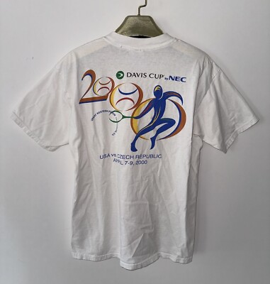 #ad 2000s Davis Cup Tennis Vintage USA Czech Republic T Shirt Size Large Size Large $56.95