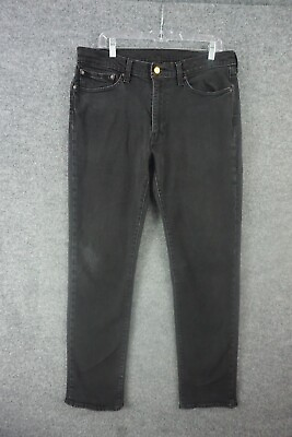 #ad Levis Premium Jeans Mens 36x34 Black Straight Leg Gold Tab Button $45.00