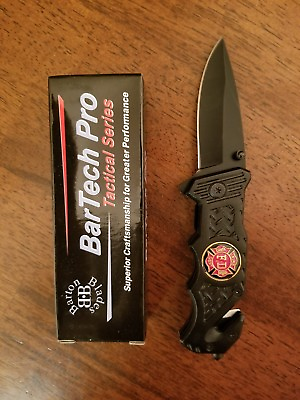 #ad BarTech Pro Firefighter Survival Knife $10.99