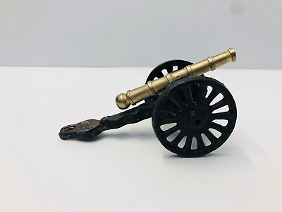 #ad Vintage Miniature Cast Iron Big Wheel Cannon Civil War Era Pirate Cannon 5 Inch $22.80
