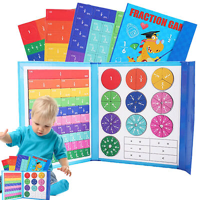 #ad Magnetic Fraction Educational Puzzle Magnetic Fraction Tiles amp; Fraction Circles $16.28