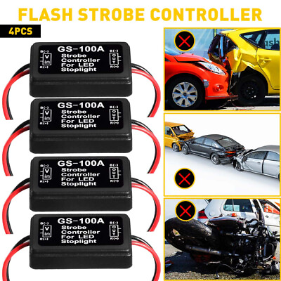 #ad 4X Strobe Flash Controller Flasher Module for Car LED Brake Stop Tail Light 12V $11.99