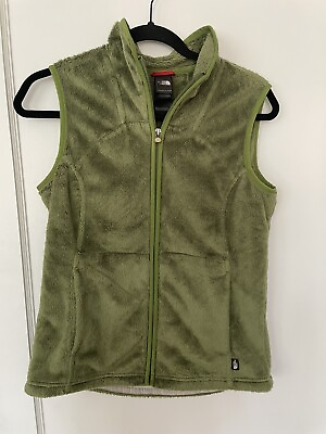 #ad The North Face Anah Vest Womens Medium Green Full Zip Fleece Furry $25.00