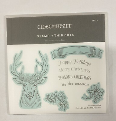 CTMH CHRISTMAS REINDEER Stamp amp; Thin Cuts Bundle#Z8040 New $30.95