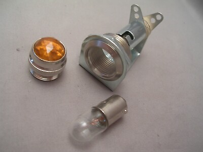 #ad Vintage Amp Style Pilot Light Assembly With Amber Jewel amp; #47 Bulb USA Made $7.99