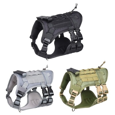 #ad Tactical Dog Harness with Handle No pull Large Military Dog Vest US Working Dog $13.29