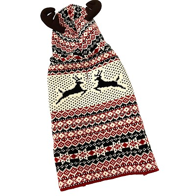 #ad Christmas Reindeer Dog Sweater Costume Size M $10.00