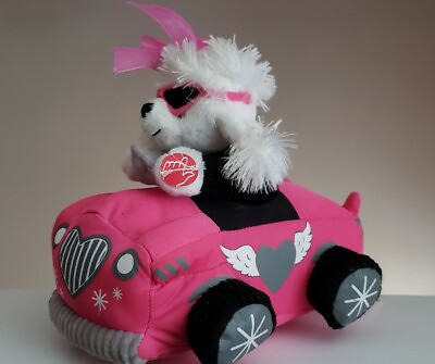 #ad FACTORY ERROR VARIANT Dan Dee Plush Pink Poodle Dog Car Plays Fifth Harmony EUC $49.95