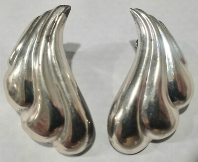 #ad Vintage Sterling Silver 925 Earrings 1.5quot; $10.00