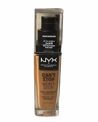 #ad Nyx full coverage Foundation can#x27;t stop won#x27;t stop Warm Mahogany w Matte Finish $12.06
