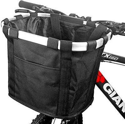 #ad Bike Basket Small Pets Cat Dog Folding Carrier Removable Bicycle Handlebar ... $36.09