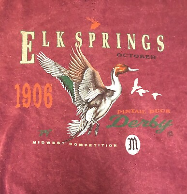 #ad Vintage Pintail Ducks Derby Midwest Comp Men#x27;s Elk Spring Hunting Crewneck I51 $19.95