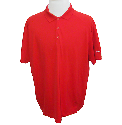 #ad NIKE GOLF Tour Performance Men#x27;s XL Solid Red Short Sleeve Dri Fit Polo Shirt $14.95