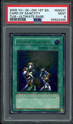 #ad 2005 Yu Gi Oh TLM EN037 1st Edition Ultimate Rare Card of Sanctity PSA 9 MINT $79.99