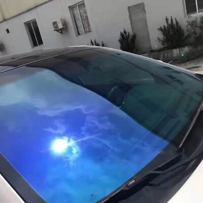 #ad 67% VLT Car Front Side Window Tint Film Glass Tingting Solar Film Blue 1.52M*3M $139.99
