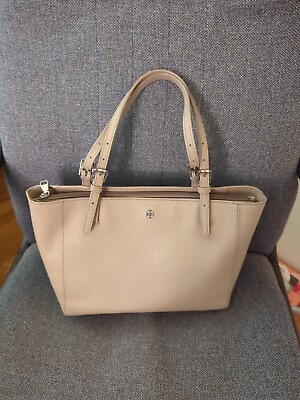 #ad Tory Burch Emerson Saffiano Leather Tote Large Pale Pink $85.00