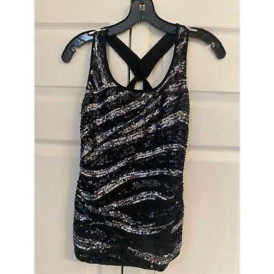 #ad Charlotte Russet Sequined Razorback Tank Top XS $13.00