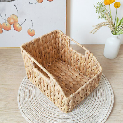 #ad Natural Hand Woven Hyacinth Storage Baskets with Handles for Pantry and Closet $24.58