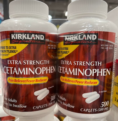 #ad #ad Kirkland Signature Extra Strength Acetaminophen 500 mg. 1000 Caplets Exp 6 25 $11.98