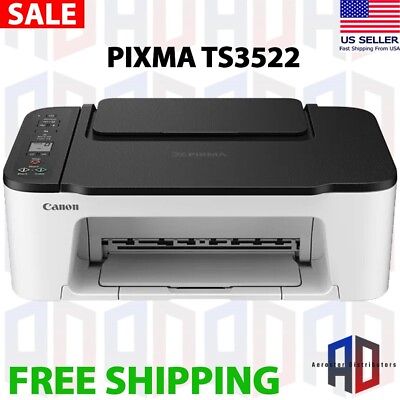 #ad Canon PIXMA TS3522 All in One Inkjet Wireless Scanner Printer with Ink included $49.97