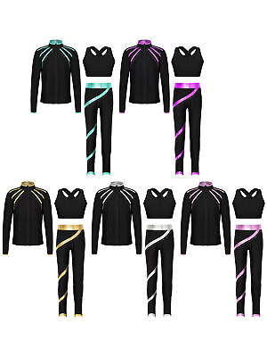 #ad Kids Girls Set And Active Sweatpants Outfits Playwear Tracksuit Daily Uniforms $25.29